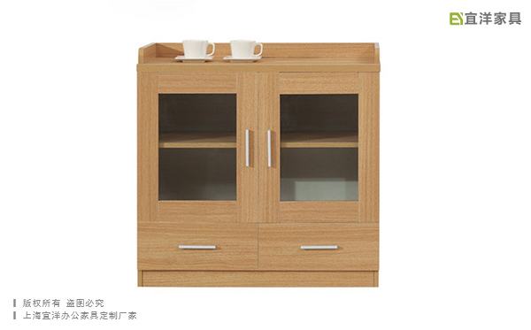 實木文件柜,定制玻璃茶水柜,西安辦公家具